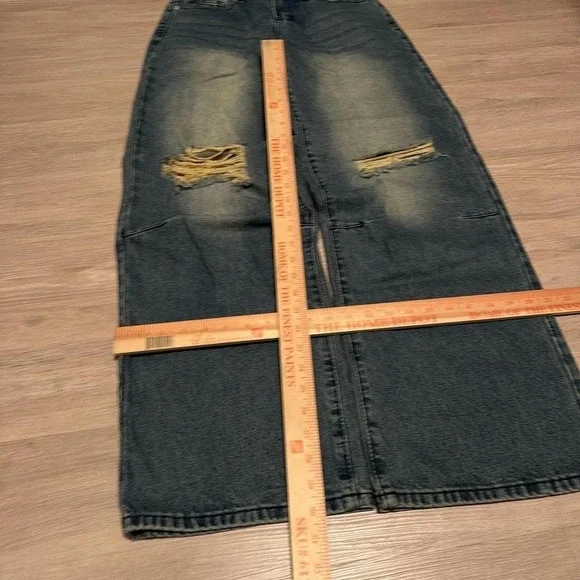 26x30 Mud Wash Baggy Wide Leg Distressed Jeans Y2K Vintage 2000s - Picture 2 of 6